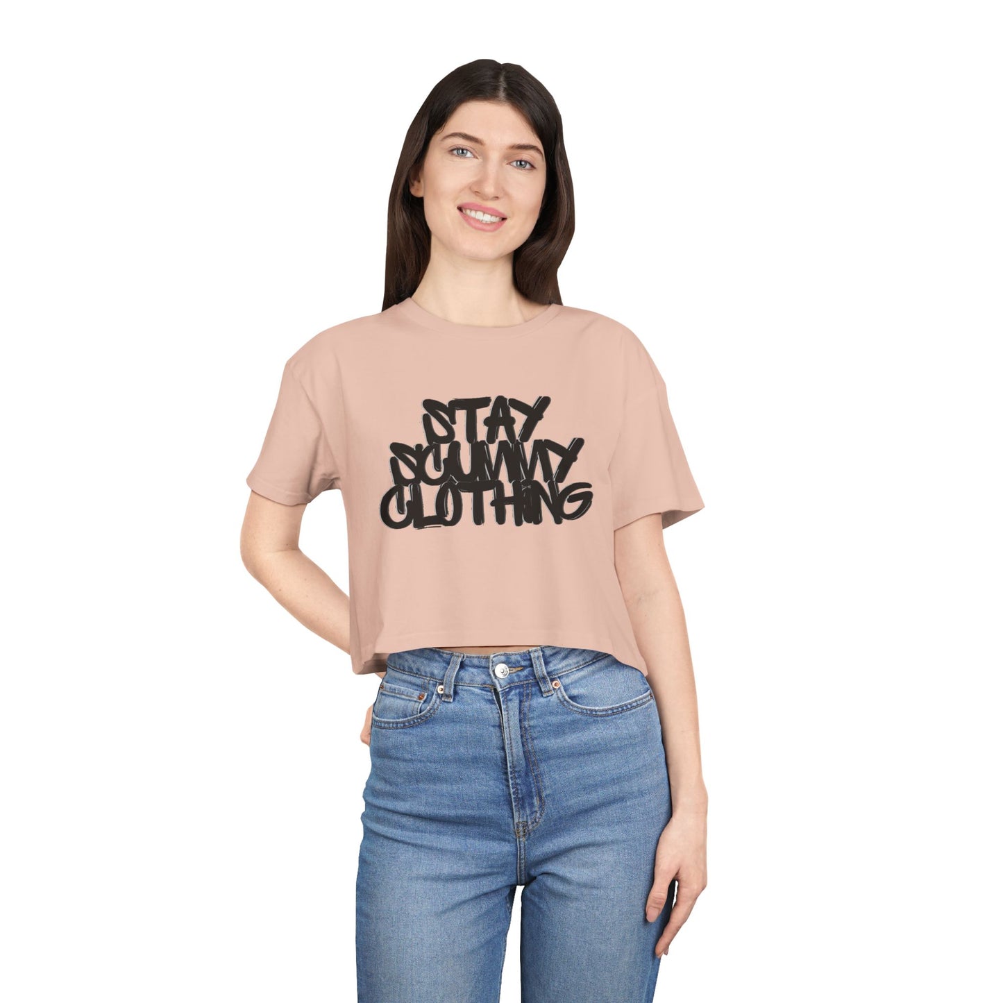 Stay Scummy Clothing logo crop tee