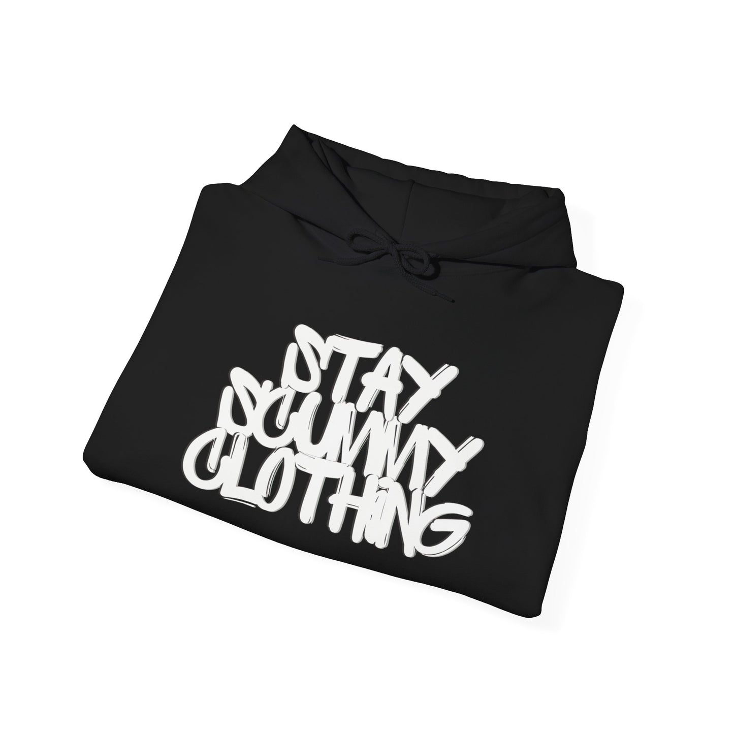 Stay Scummy Clothing white logo hoodie