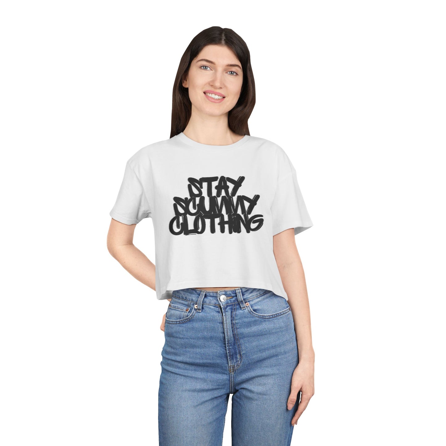Stay Scummy Clothing logo crop tee