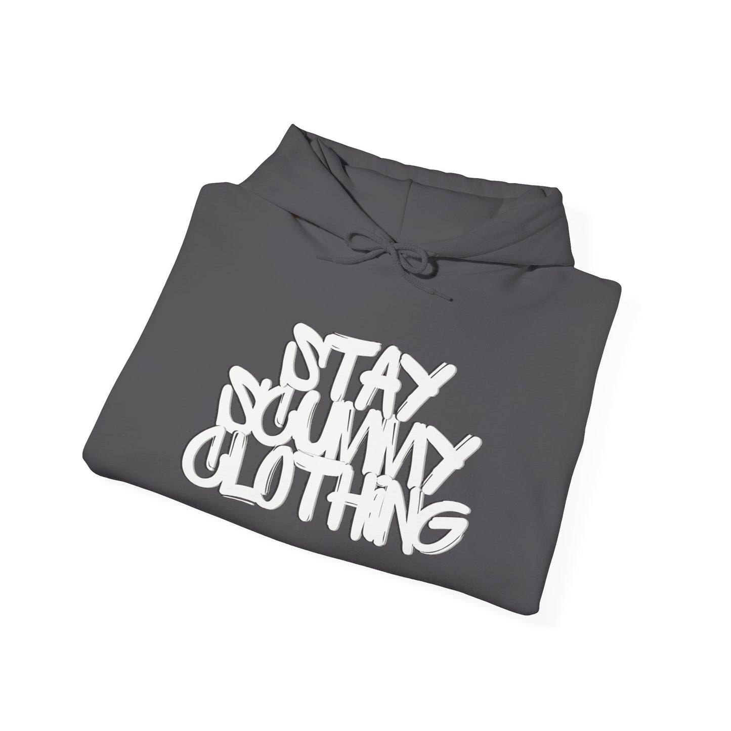 Stay Scummy Clothing white logo hoodie