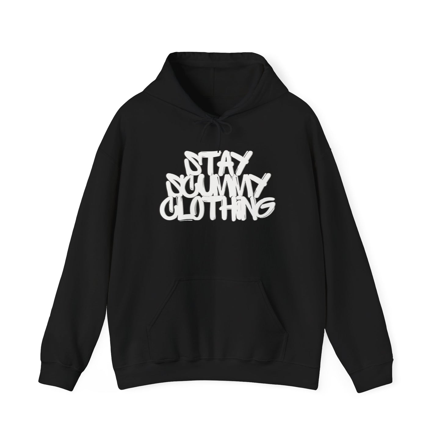 Stay Scummy Clothing white logo hoodie