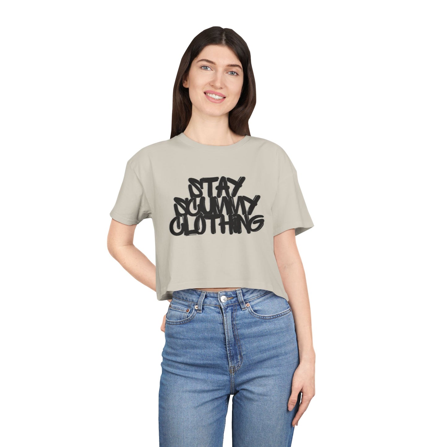 Stay Scummy Clothing logo crop tee