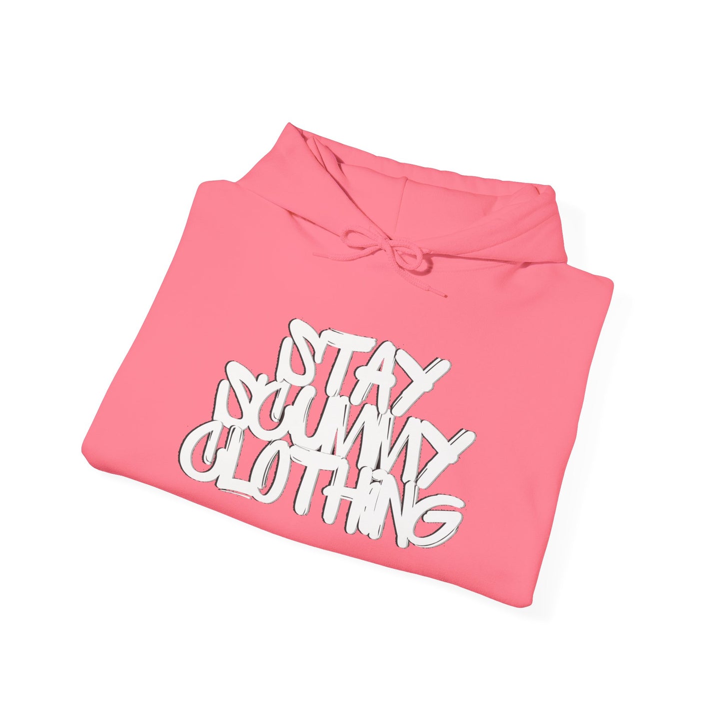 Stay Scummy Clothing white logo hoodie