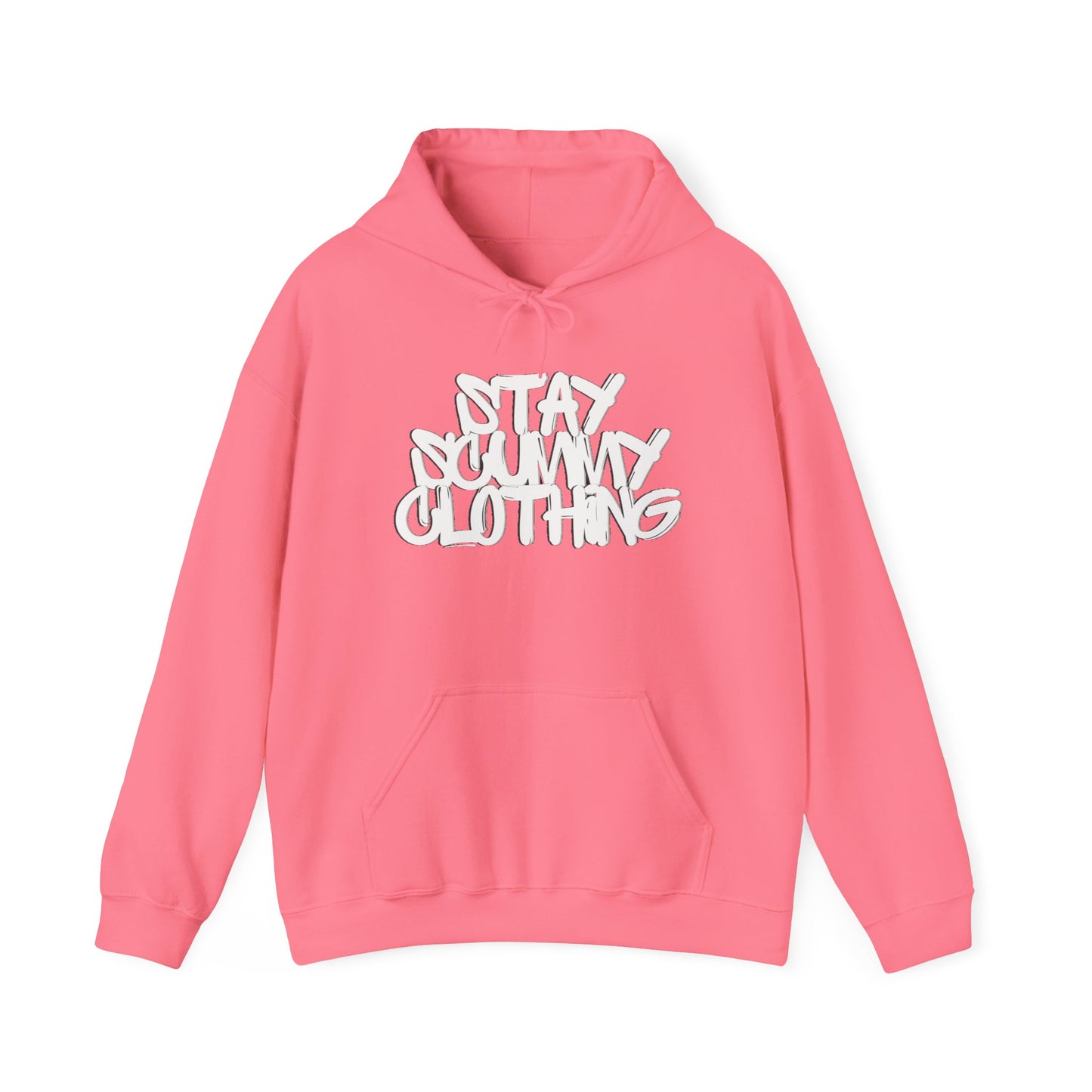 Stay Scummy Clothing white logo hoodie